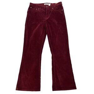 NWT Madewell Cali Bootcut Velvet Pants Burgundy Size 29